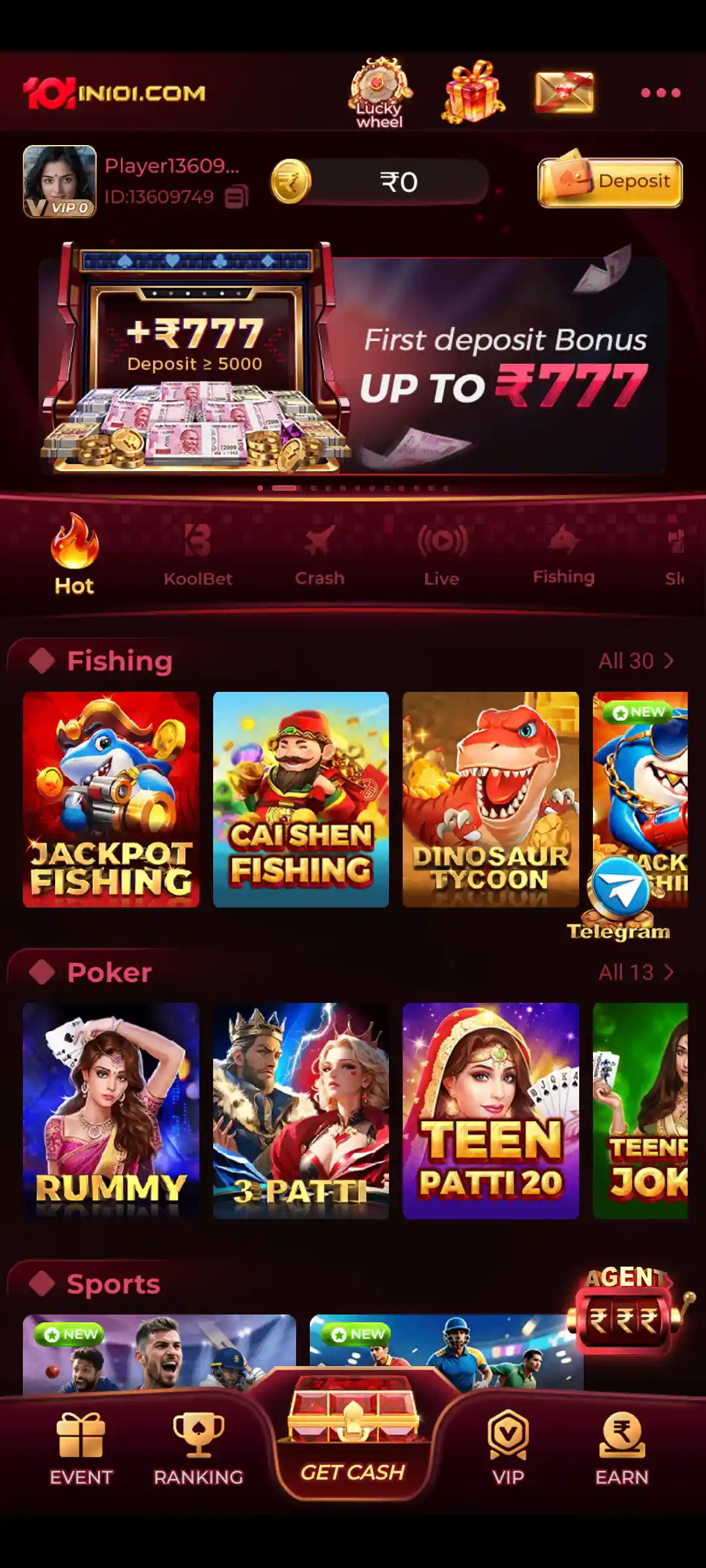 IN101 Game bonus rewards and mobile app features